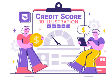 10 Credit Score Rating Illustration