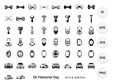 Father Day Element Draw Black