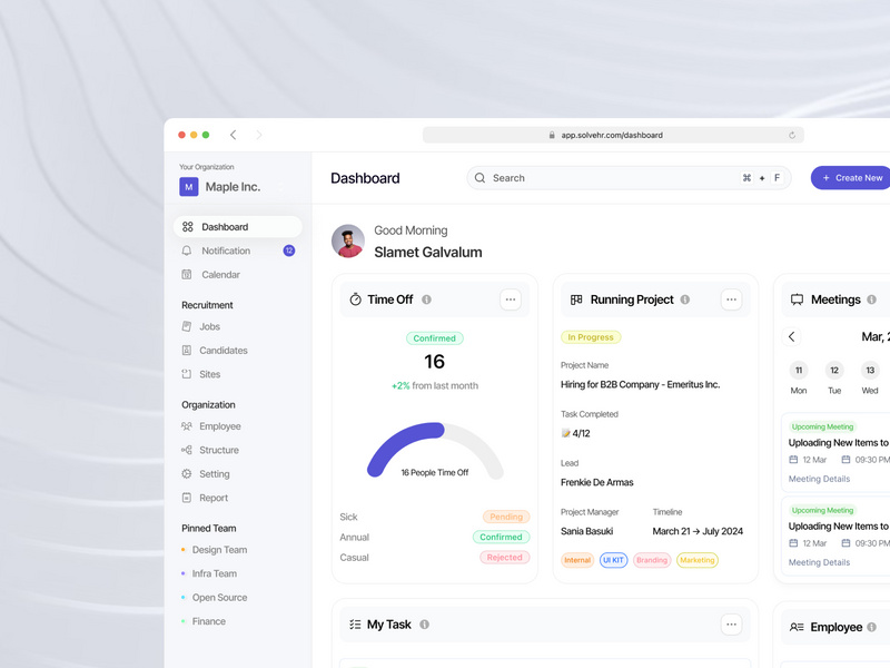 SolveHR - HR SaaS Dashboard by Eureka Supply ~ EpicPxls