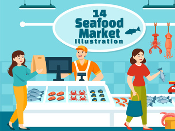 14 Seafood Market Illustration
