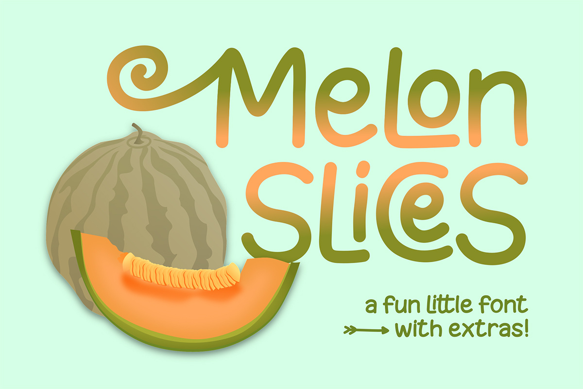 免费 甜瓜片显示字体(Free Melon Slices Display Font)插图