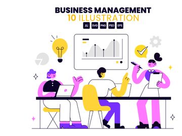10 Business Management Vector Illustration