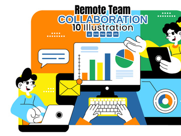 10 Remote Team Collaboration Illustration