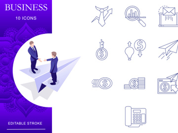 Outline : Business And Finance Icon set