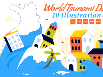 10 World Tsunami Awareness Day Illustration