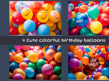 Cute colorful birthday balloons
