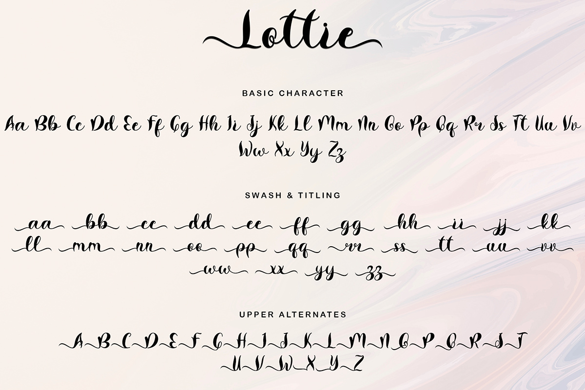 隶书 "Lottie "字体(Lottie Script Font)插图3
