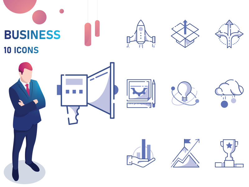 Bleu : Business And Finance IconSet