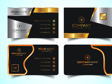 Double-Sided Luxury, Modern and Elegant Business Card Design Template. Vector Illustration