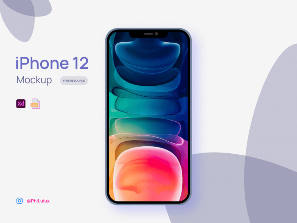 iPhone 12模拟图 免费用于Adobe XD(iPhone 12 Mockup Free For Adobe XD)插图