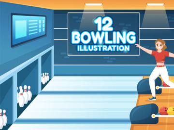 12 Bowling Game Illustration