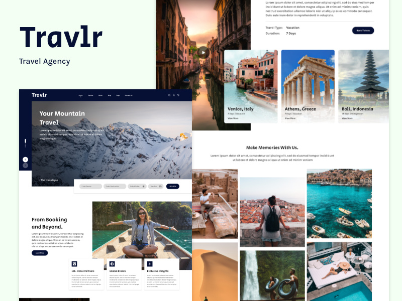 Travel Agency Website UI Design by NowInterface ~ EpicPxls