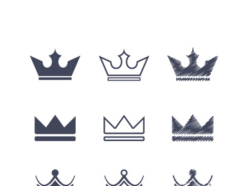 Crown Icon Collection Logo Vector Set