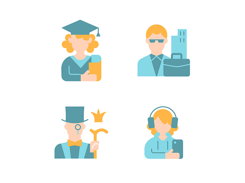 Society Classes Vector Flat Color Icon Set By Bsd Studio EpicPxls