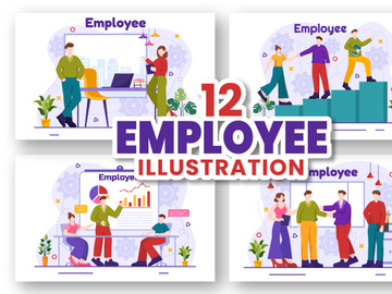 12 Employee Business Illustration
