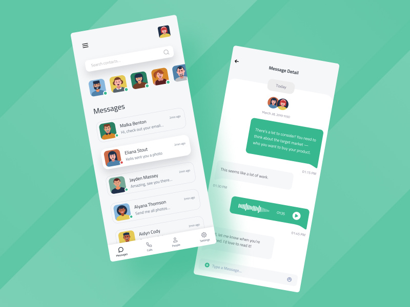 Messenger Chat Mobile App UI Kit. by Manish Prajapati ~ EpicPxls