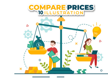 10 Compare Prices Economy Illustration