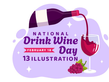 13 National Drink Wine Day Illustration