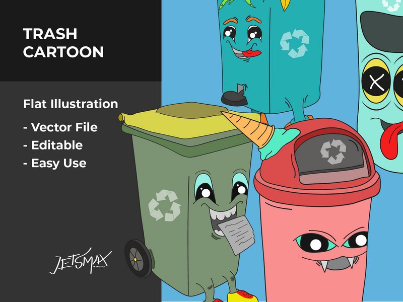 Download Funky Bin Vector Bundle by Jetsmax Studio ~ EpicPxls