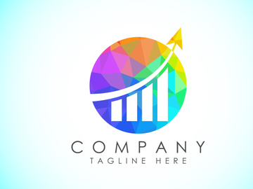 Finance and accounting logo low poly art style design vector template, Business finance logo