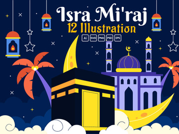 12 Isra Mi'raj Vector Illustration