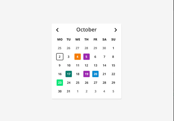 日历小工具UI PSD免费版(Calendar Widget UI PSD Freebie)插图