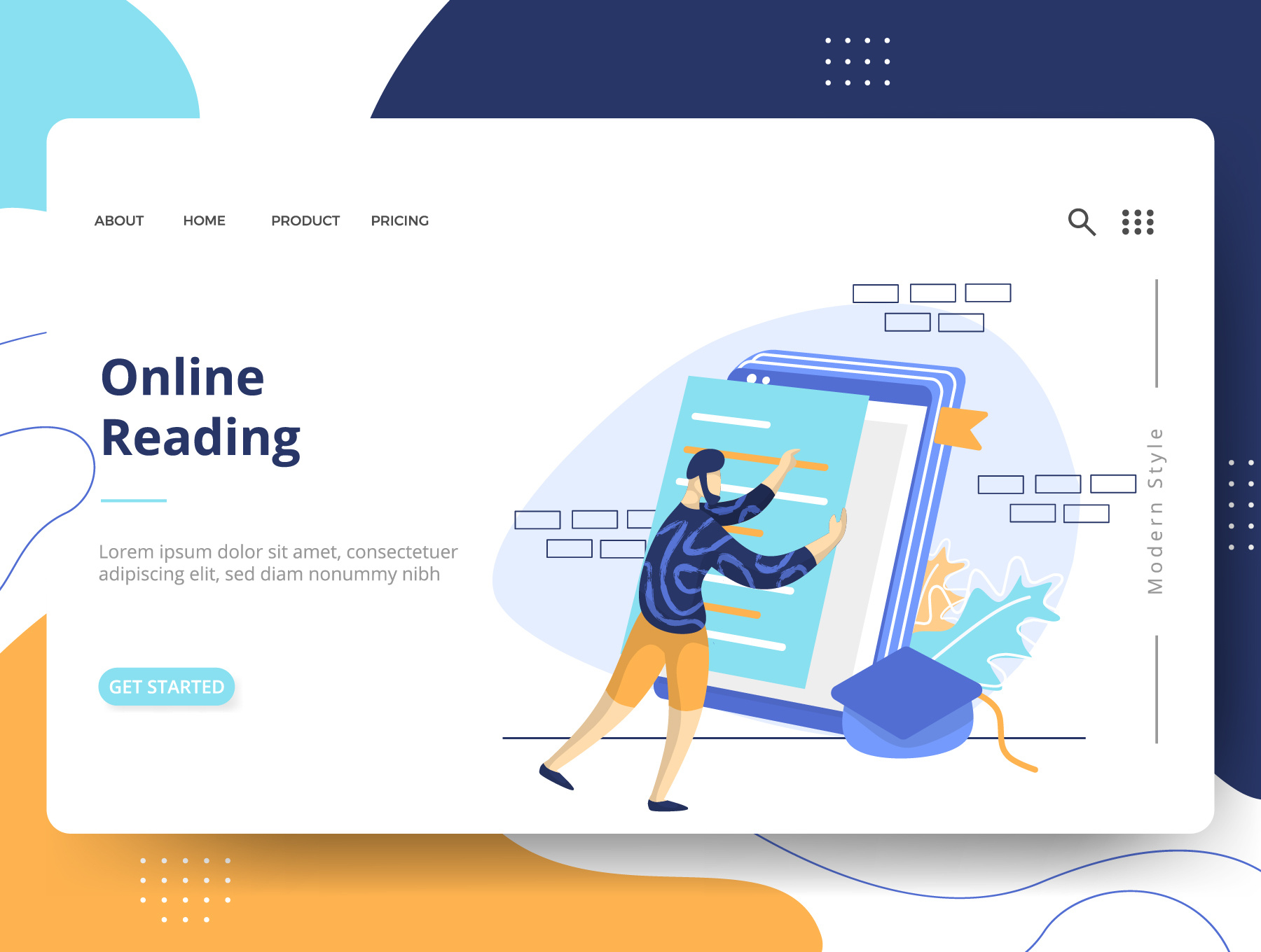 Ilustrasi Set Pendidikan E-Learning