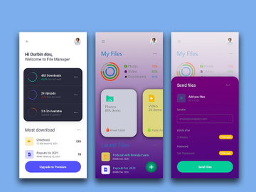 File Upload Manager App iOS Android UI Kit