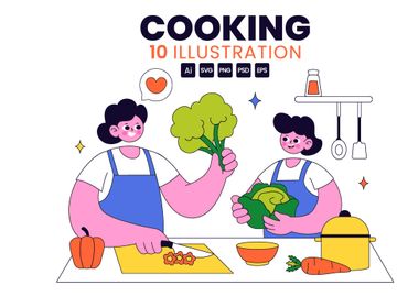 10 Cooking Vector Illustration