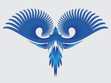 Blue phoenix vector logo design