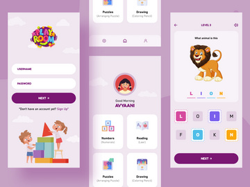 Child learning game app UI Kit.