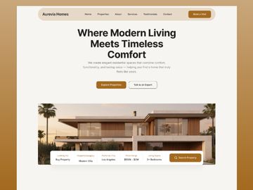 Luxury Real Estate Landing Page UI Design | Modern Property Webs