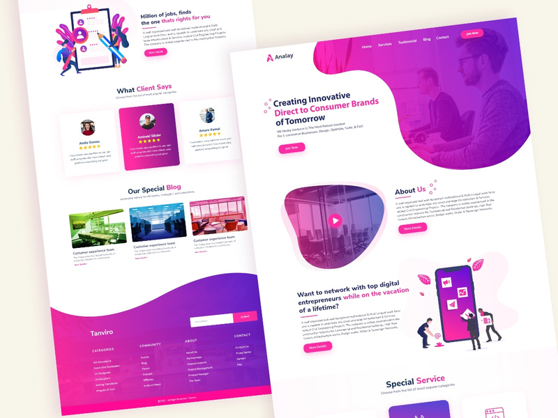 Digital Landing Page UI/UX Design Template by Tanviro ~ EpicPxls