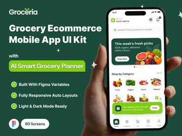 Groceria - Grocery App UI Kit with AI Grocery Planner