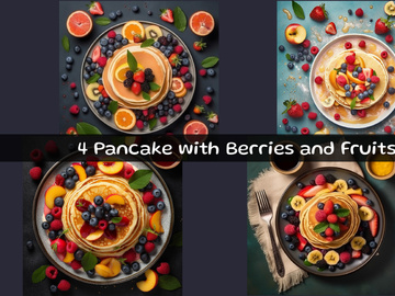 Pancake with Berries and Fruits