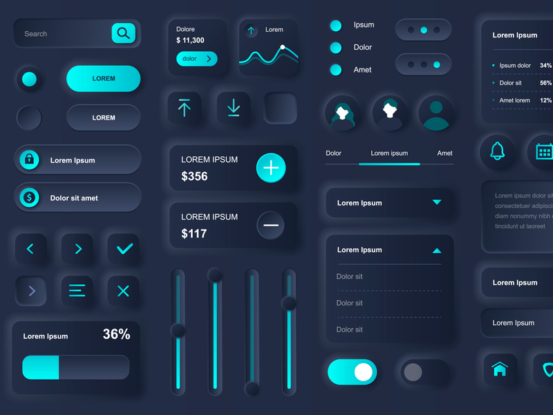 User interface elements by Coder bytes ~ EpicPxls