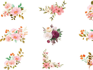 Vector Flower Watercolor Illustration