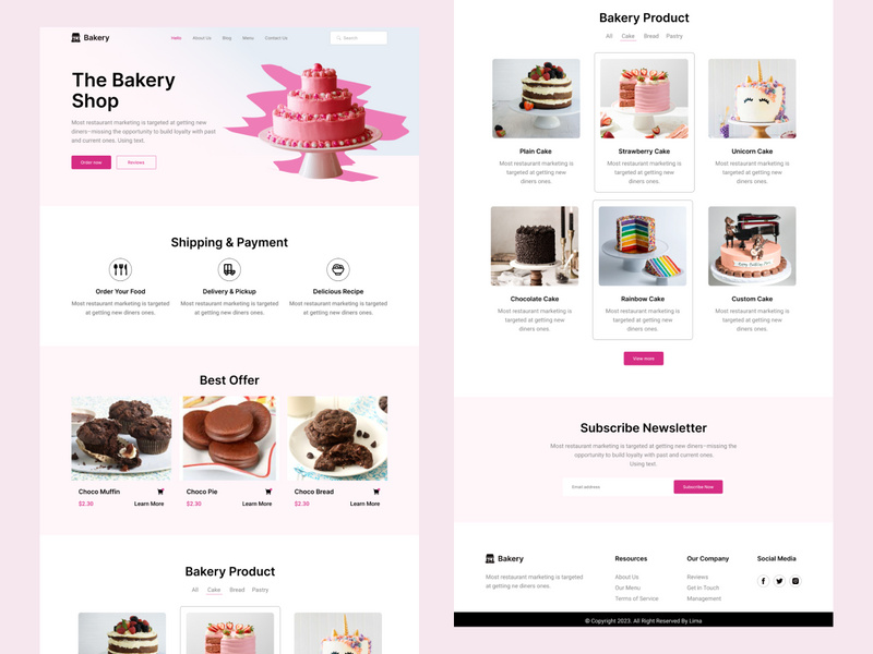 The Bakery - Bakery Shop Landing page by Shamsunnahar Lima ~ EpicPxls