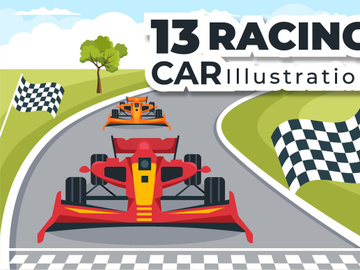 13 Formula Racing Sport Car Illustration