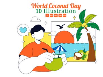 10 World Coconut Day Illustration