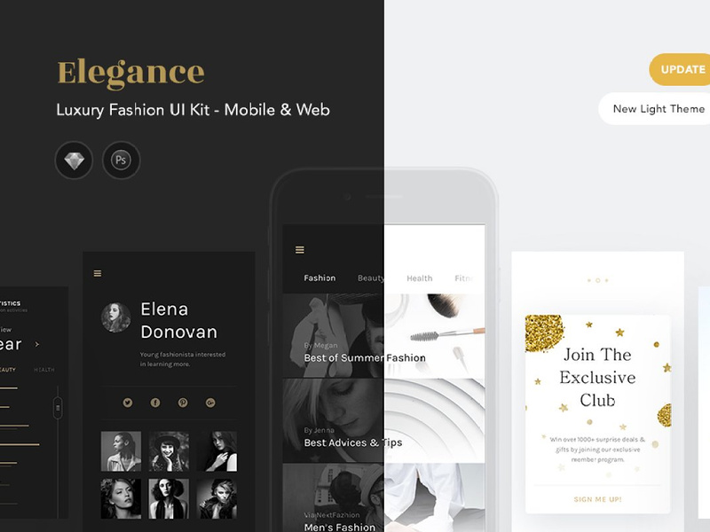 Elegancer v1.0 - Luxury Fashion UI Kit by Uilarax ~ EpicPxls