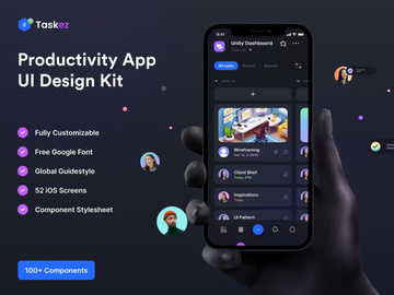 TaskEz Productivity App iOS UI Kit