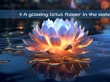 A glowing lotus flower in the water