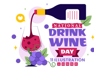 11 National Drink Wine Day Illustration