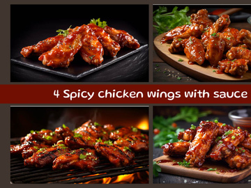 Spicy chicken wings with sauce