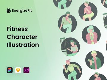 EnergizeFit - Fitness Character Illustration