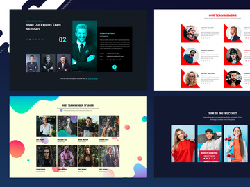 23 Team Member Widget Design for Web-UI Kit