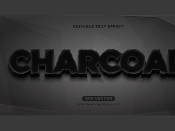 Charcoal editable text effect style vector