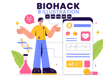 9 Biohacking Technology Illustration