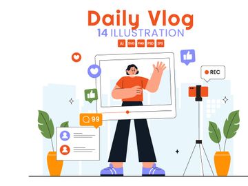 14 Influencer Daily Vlog Illustration